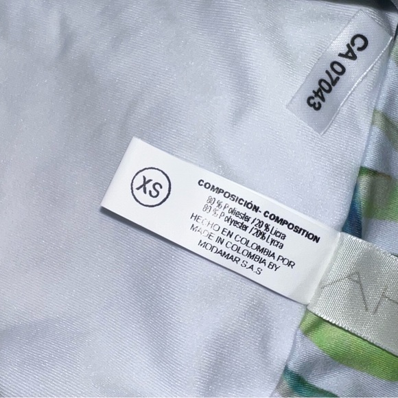 NEW SAHA White/Blue & Purple Floral Foldable High Waist Bikini Bottoms Womens XS - Picture 7 of 12